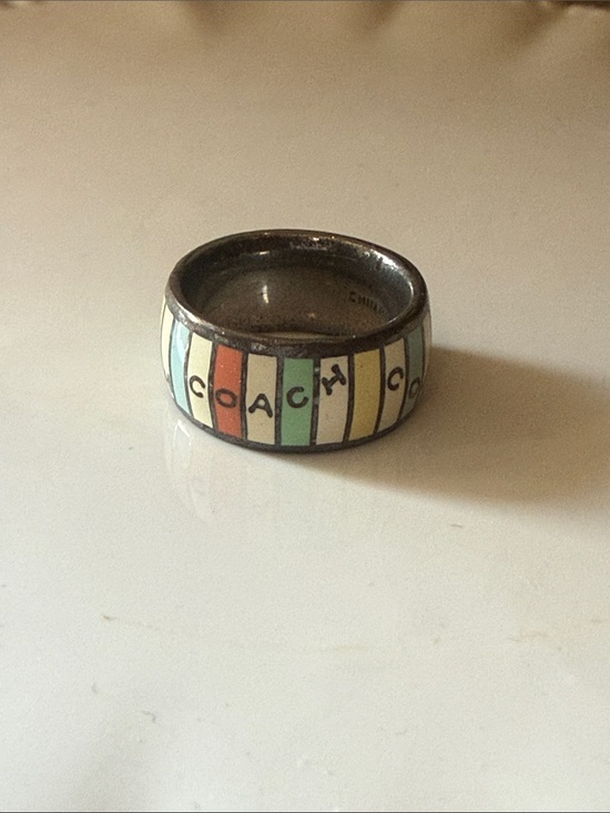 Coach Jewelry - COACH Legacy Striped Silver Ring